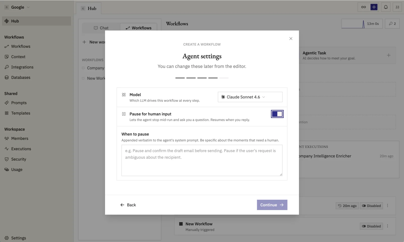Human-in-the-loop settings