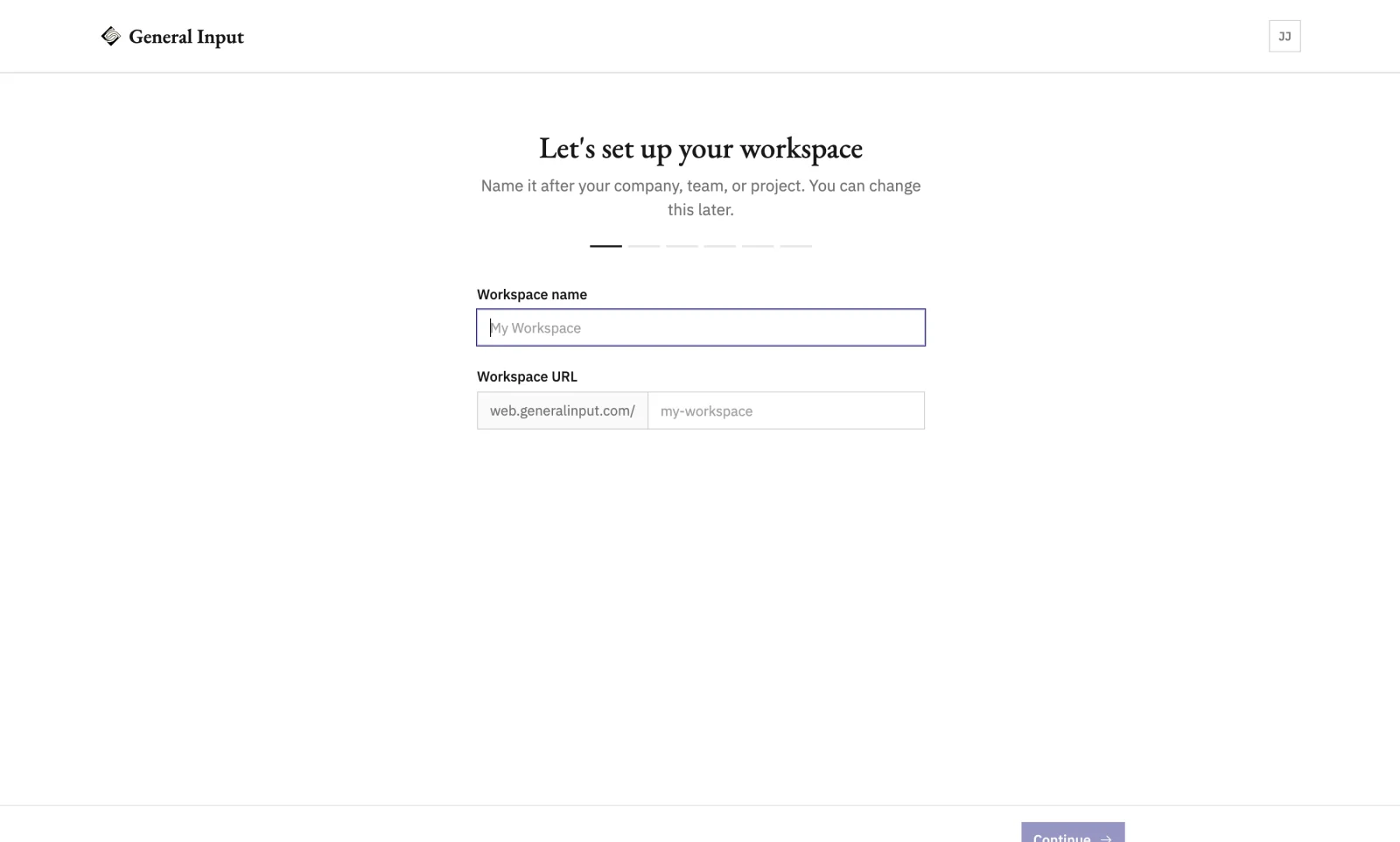 Create-workspace form