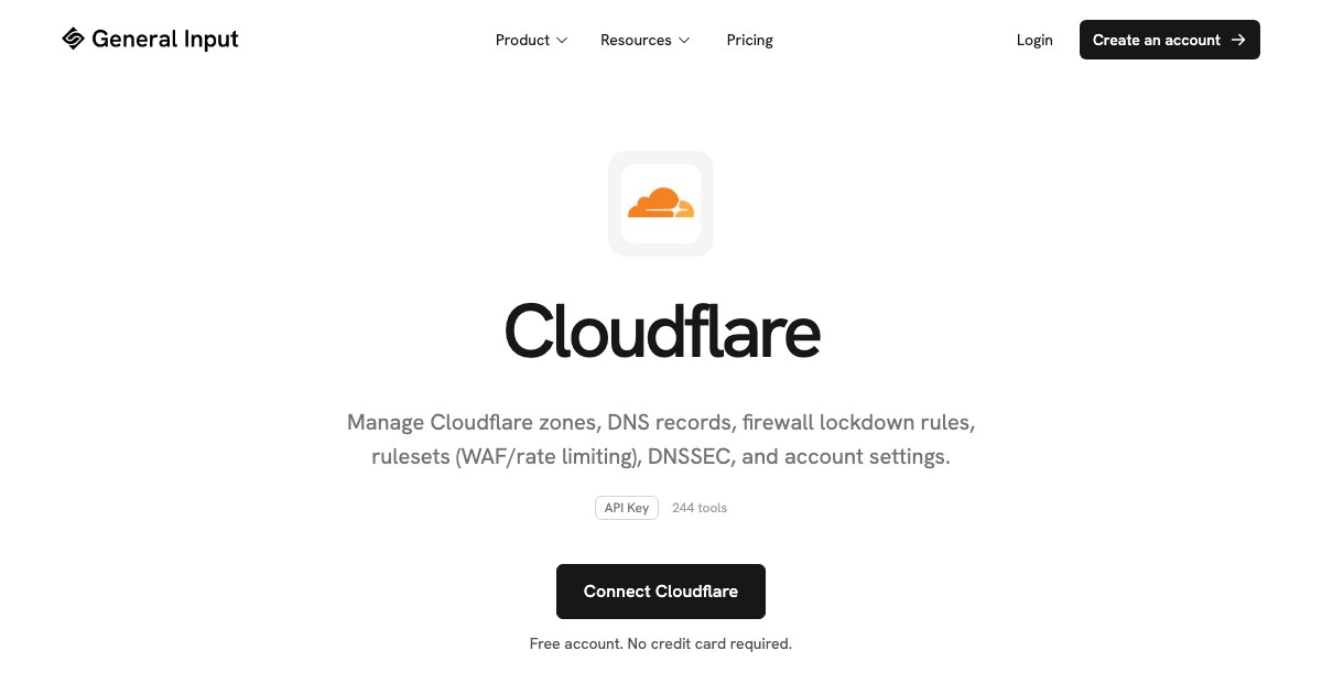 Cloudflare Integration | General Input