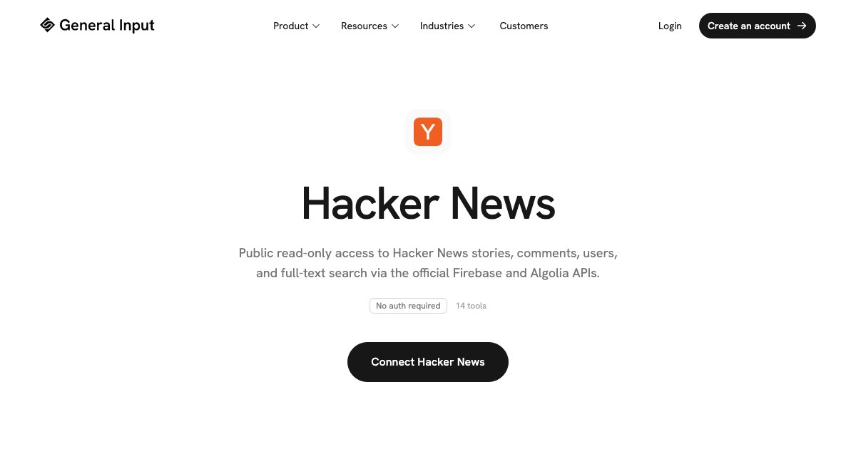 Hacker News Integration | General Input