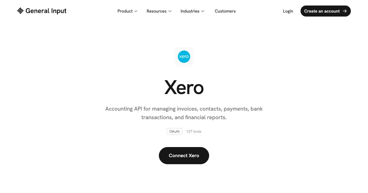 Xero Integration | General Input