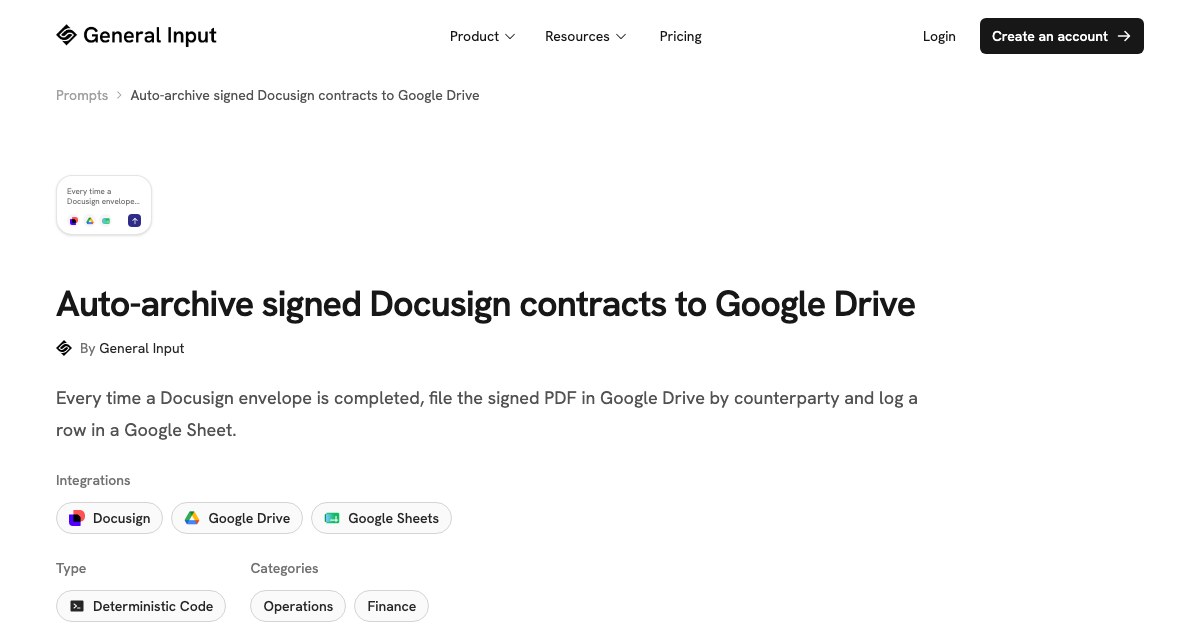 Automatic Drive Sign Auto-archive Docusign contracts to Google Drive and a Sheet log ...
