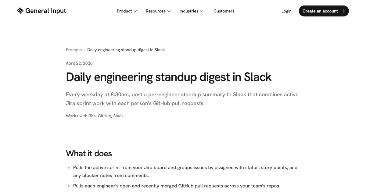 Daily Engineering Standup Digest from Jira and GitHub to Slack ...